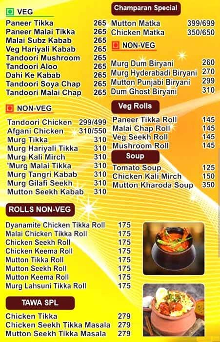 Menu of Butter Chicken Company, Jail Road, New Delhi