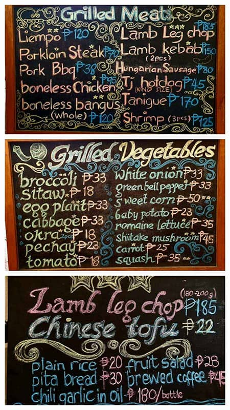 Menu at Shao Kao Grillery BBQ, Quezon City, 7 Masinsinan St.