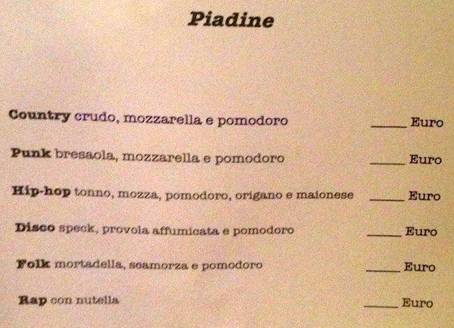 Menu di Pampero 