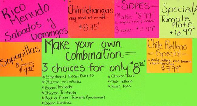 Sweet Temptations menu