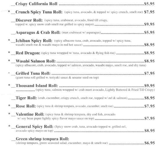 Menu at New Zealand Cafe, Charlotte