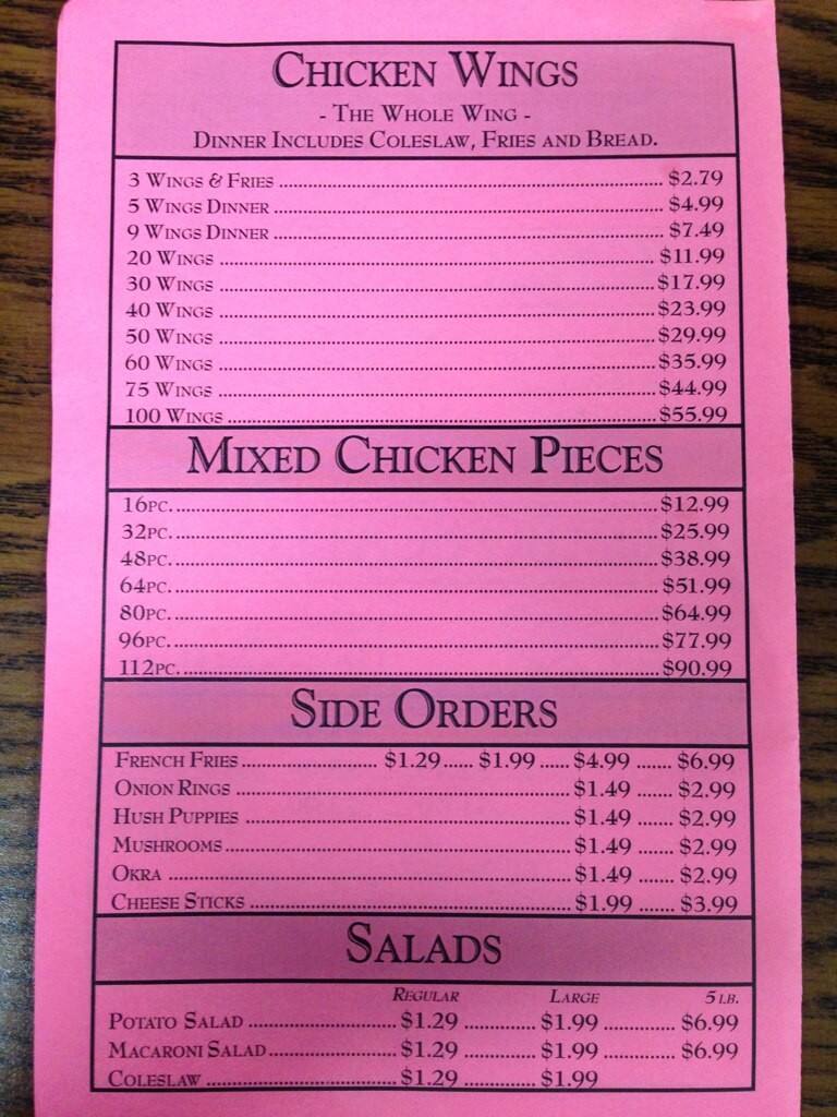 Menu at Fresh Fish & Fry Crack Chicken restaurant, Lansing