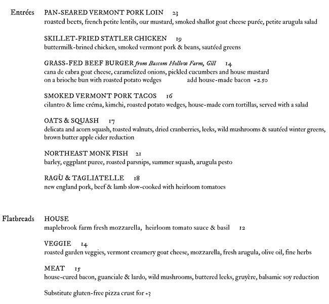 The Gill Tavern Menu, Menu for The Gill Tavern, Greenfield, Greenfield ...