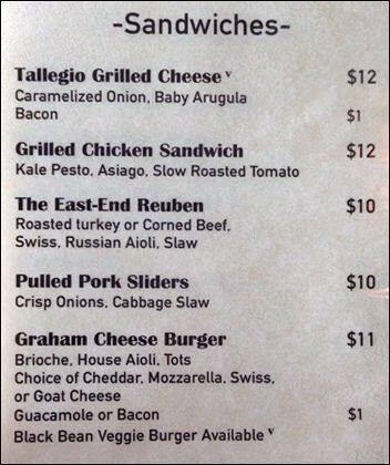 Menu at The Graham pub & bar, New York City, 151 Meserole St