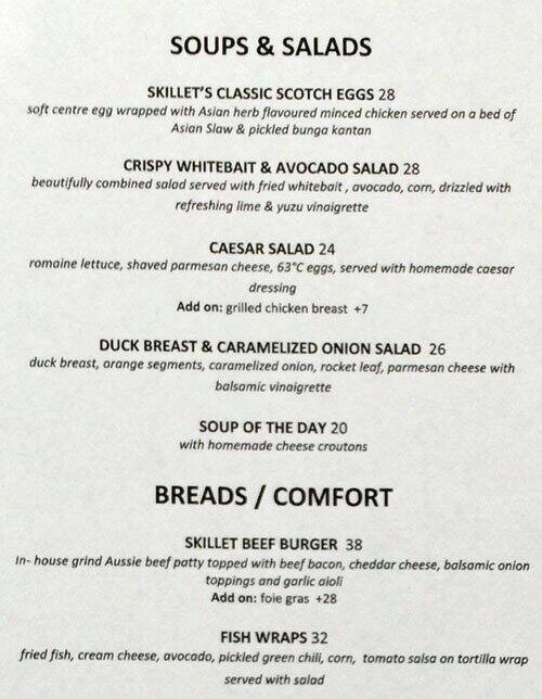 Skillet163 Menu, Menu for Skillet163, Kuala Lumpur City Center, Kuala