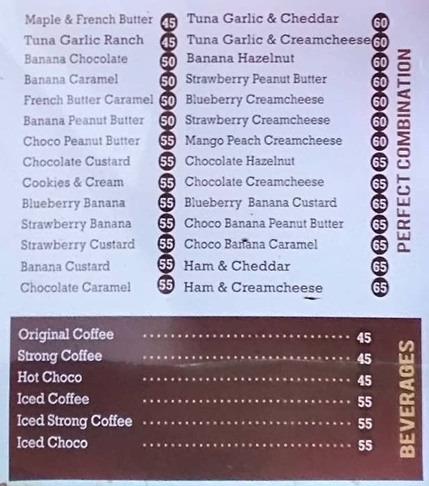 Menu at Famous Belgian Waffles (BDO Tower) cafe, Pasig