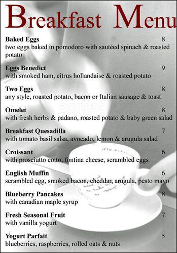Mio RistoBar menu
