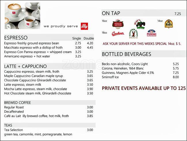 Mio RistoBar menu