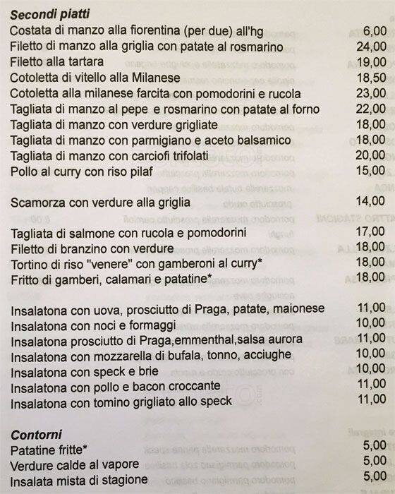 Menu di Uno Più Ristorante Pizzeria 