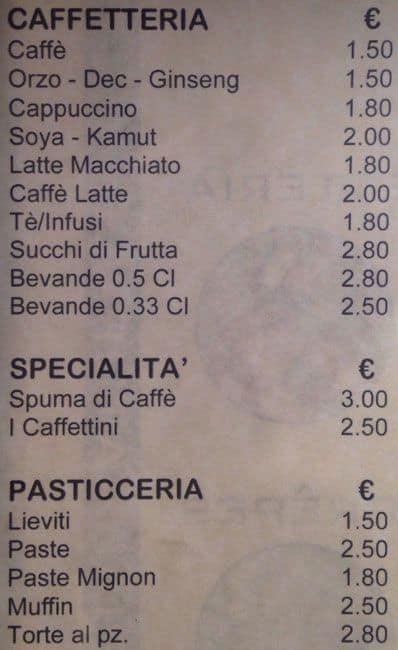 Menu di Il bistro 