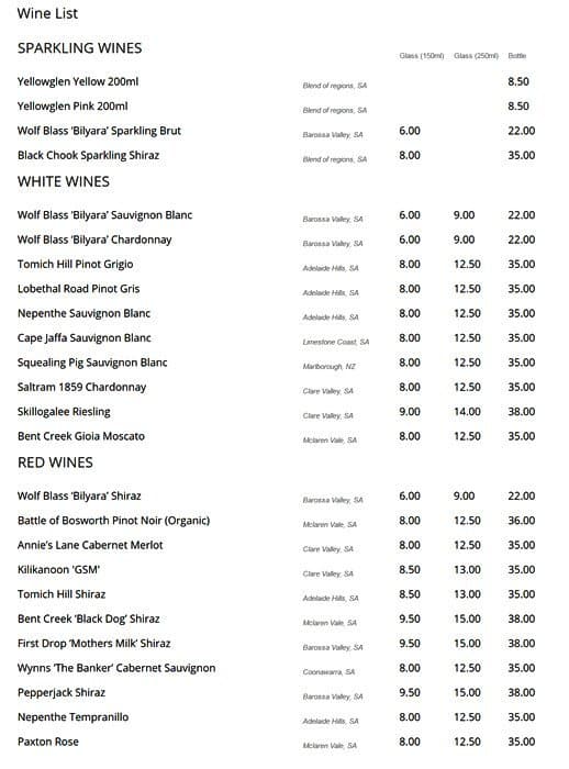 Carta del restaurante Bravo's Norwood, Norwood