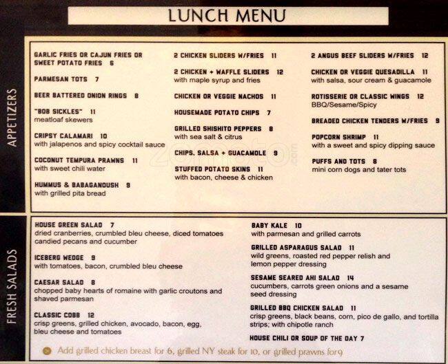 First and Main menu, Menu restauracji First and Main, Los Altos, Los