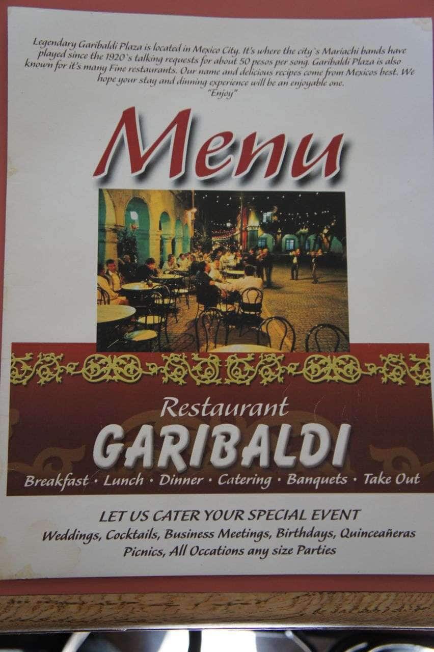 Garibaldi Restaurant menu