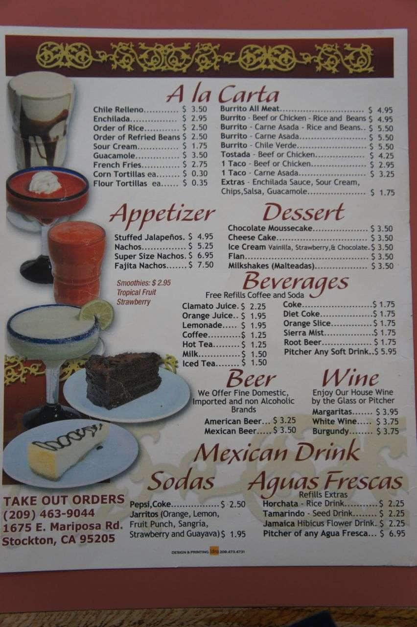Garibaldi Restaurant menu