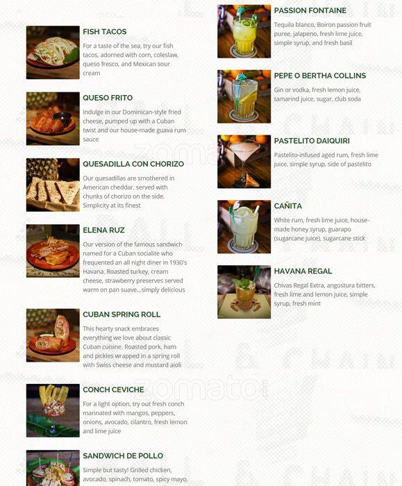 Menu at Ball & Chain pub & bar, Miami, SW 8th St