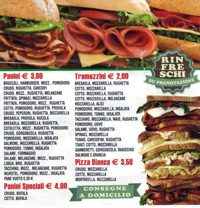 Menu di Mordi & Fuggi 