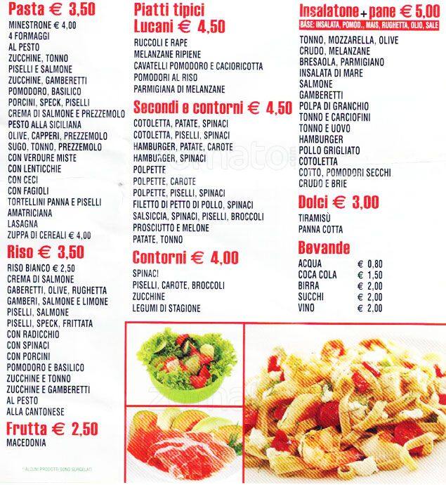 Menu di Mordi & Fuggi 