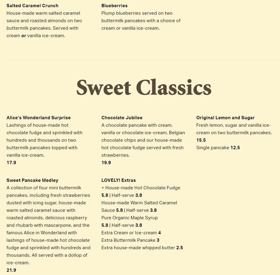 Menu at The Pancake Parlour restaurant, Ringwood, Shop R20/175