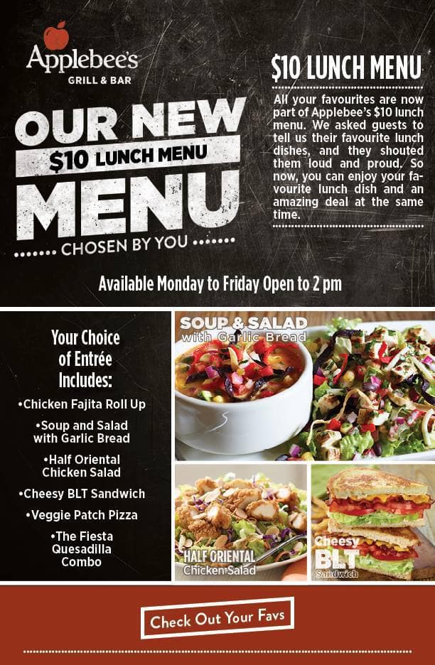 Printable Applebees Menu Customize and Print