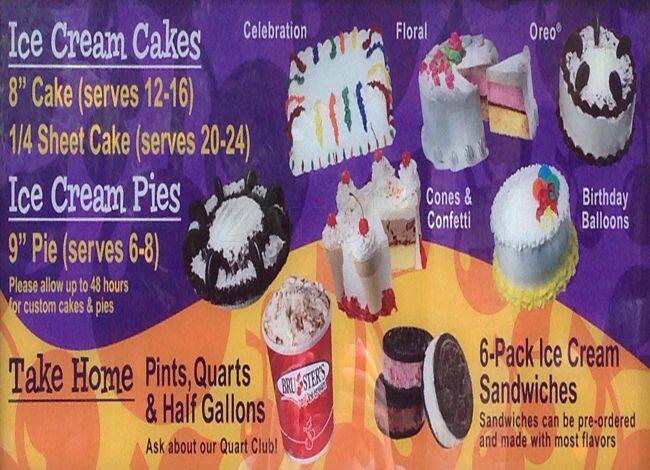 Bruster's menu