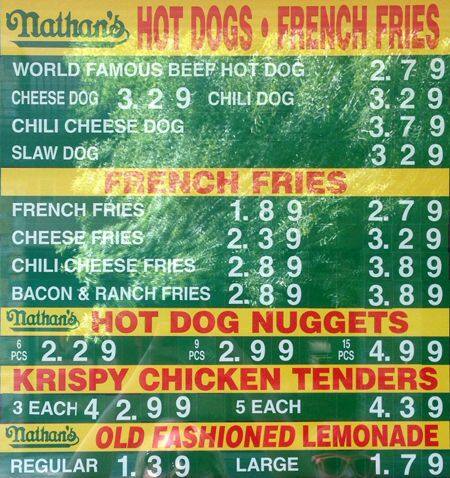 Bruster's menu