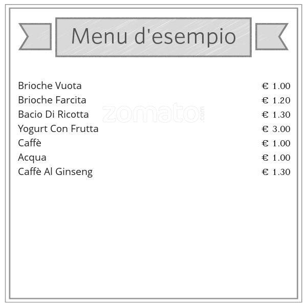 Menu di Panificio Muzza 