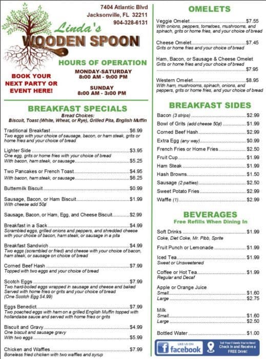 Linda's Wooden Spoon Menu Urbanspoon/Zomato