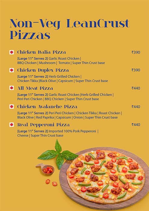 LeanCrust Pizza - ThinCrust Experts menu