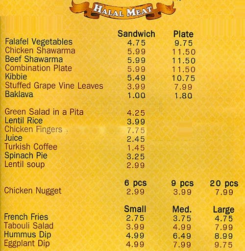 Falafel Garden Menu, Menu For Falafel Garden, Brampton, Toronto ...