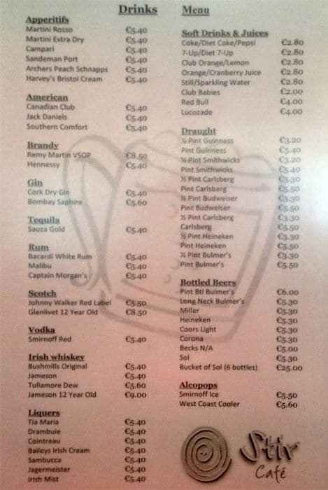 maldron hotel bar menu pdf