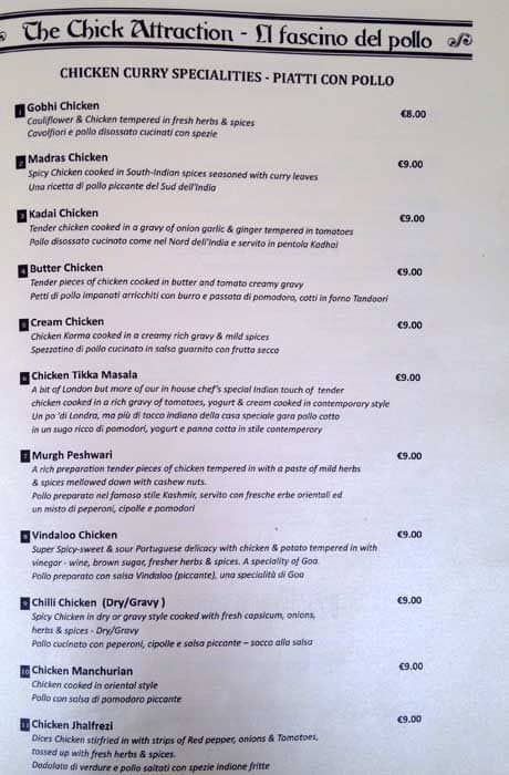 Menu di Restaurant Indian Affairs 