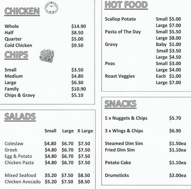 Menu at Heathmont Charcoal Chicken Bar, Heathmont