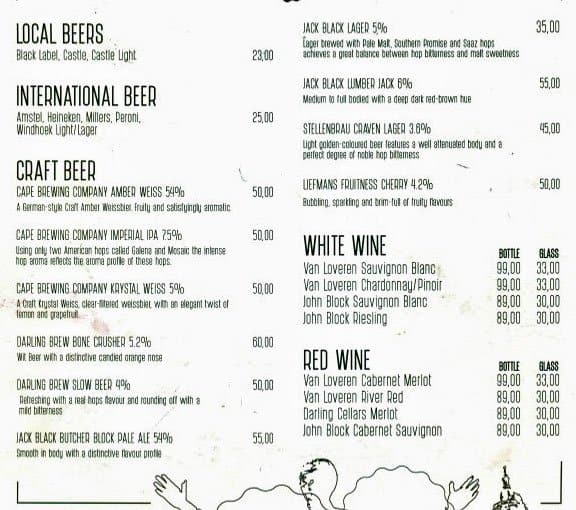 Menu at 1855 cafe, Pretoria, Lynnwood Bridge Centre