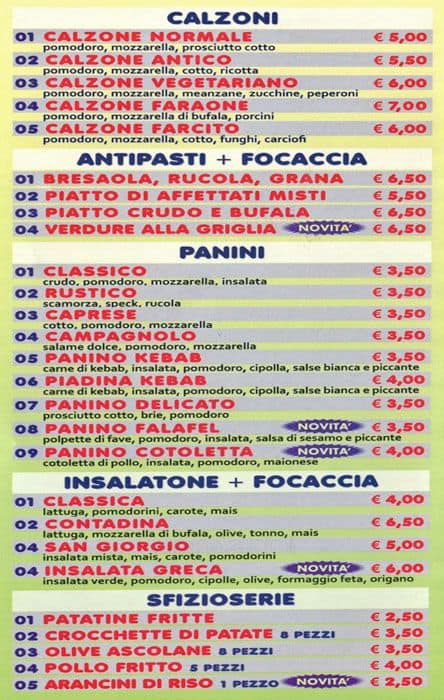 Menu di Bar Primavera 