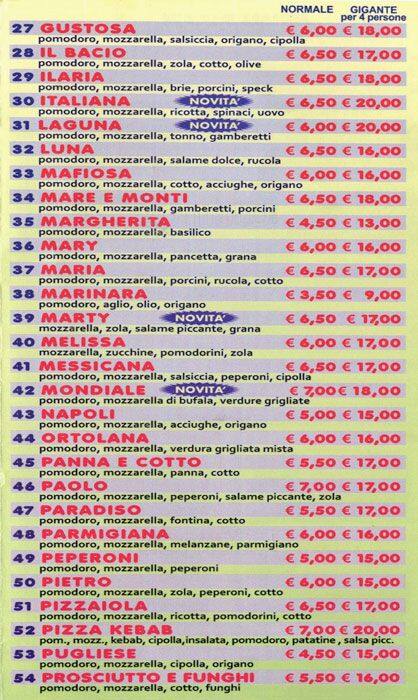Menu di Bar Primavera 