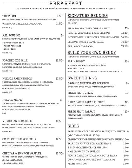 Lady Marmalade Menü, Lady Marmalade, Riverside, Toronto için Menü