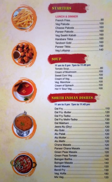 Sagar Restaurant menu