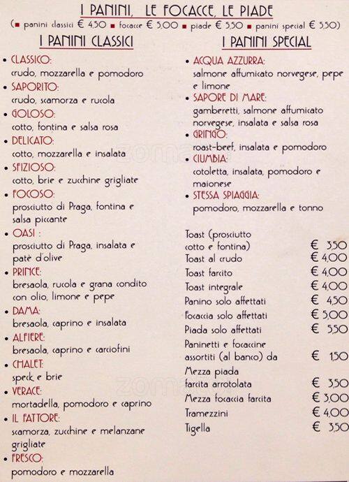 Menu di Pigato 