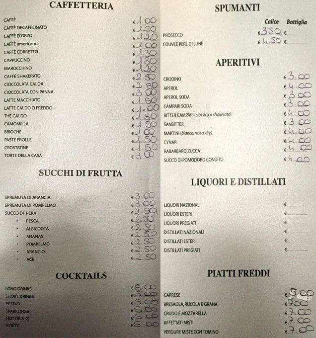 Menu di Art Cafè 