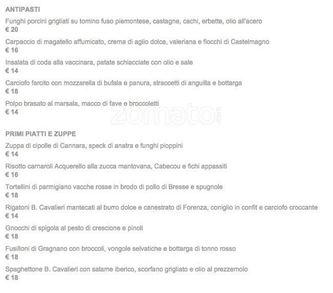 Menu di Ristorante la Veranda 