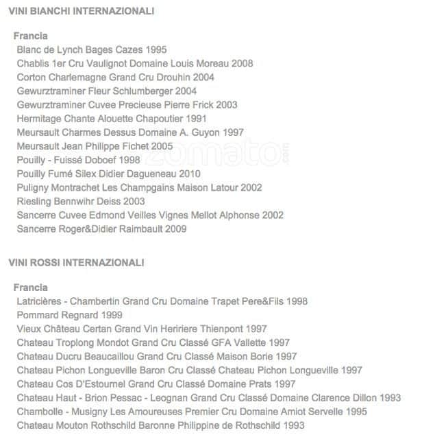 Menu di Ristorante la Veranda 