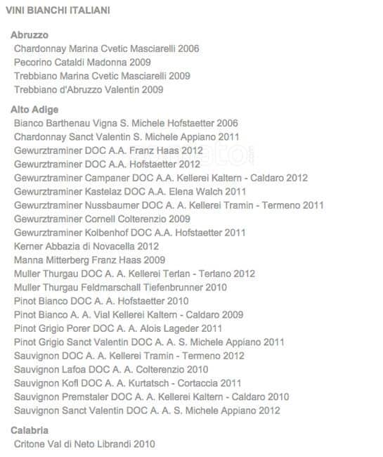 Menu di Ristorante la Veranda 