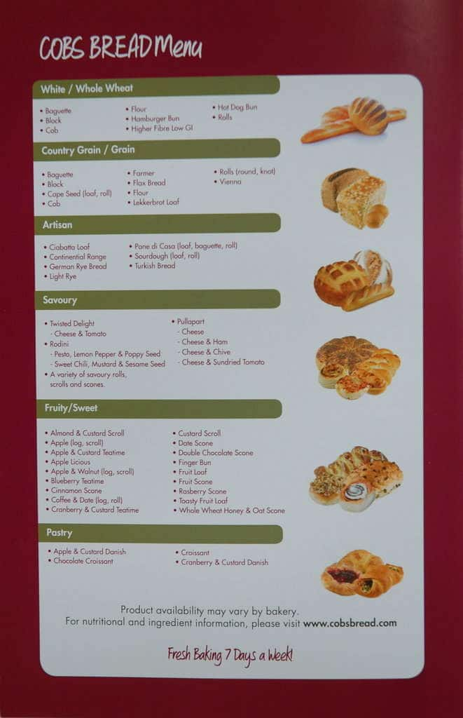 COBS Bread Menu, Menu for COBS Bread, Signal Hill, Calgary ...