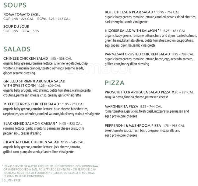 Nordstrom Cafe Dinner Menu Nordstrom Cafe Dinner Menu