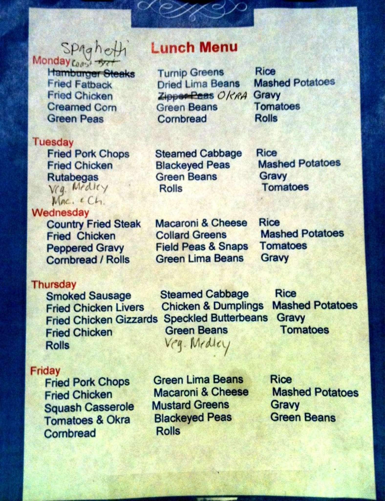 Nick's Buffet Menu, Menu for Nick's Buffet, Brunswick, Brunswick