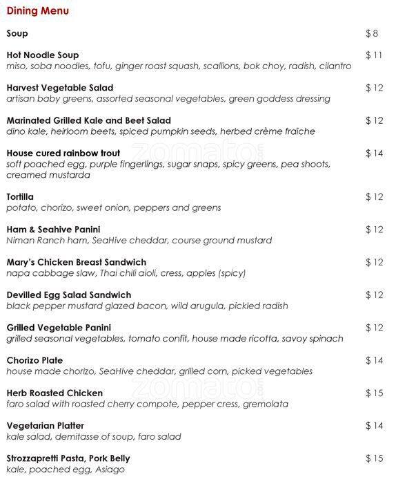 Menu at Town Fare by Michele McQueen now open! restaurant, Oakland