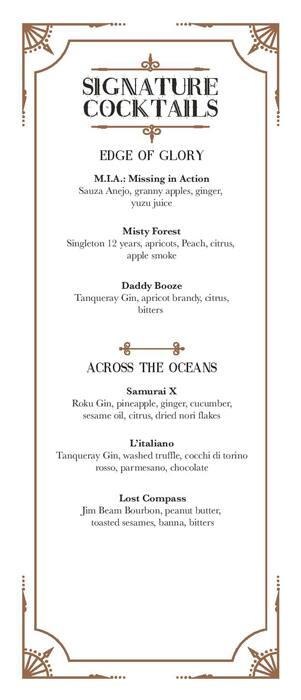 Amelia menu