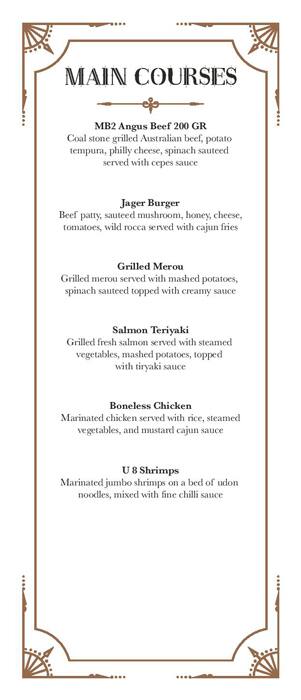 Amelia menu