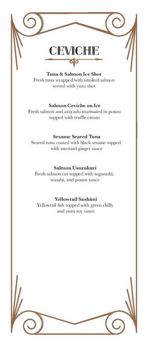 Amelia menu