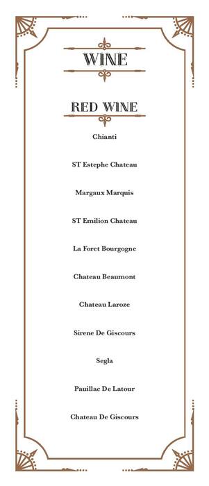 Amelia menu